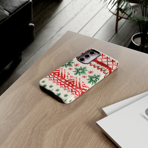 Watercolor Study of Christmas Patterns - Impact Resistant Phone Case